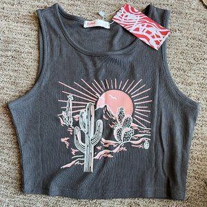 ROMWE | Women's Cropped Graphic Tank Top